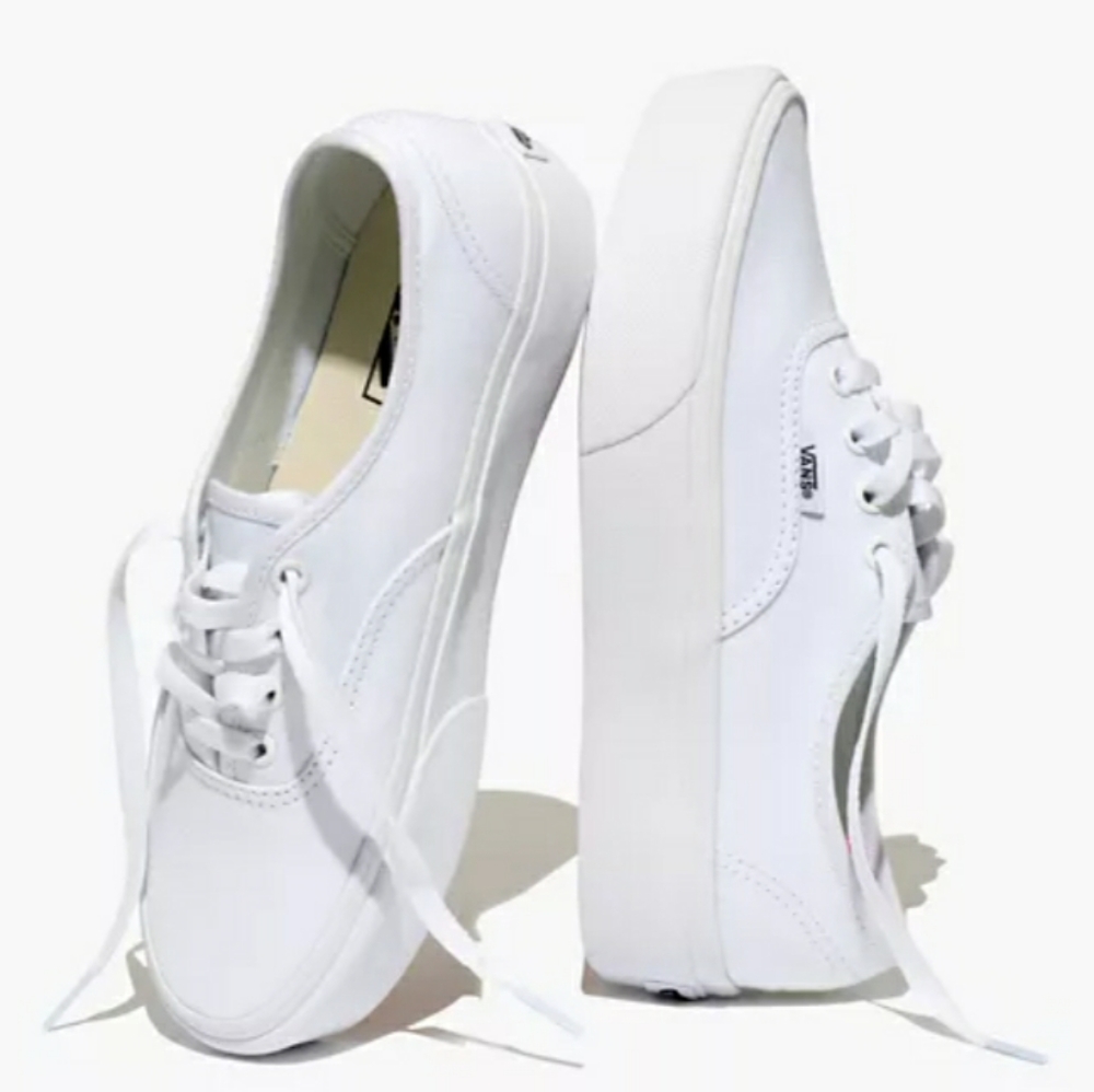 Van's White Platform Sneakers size 5.5